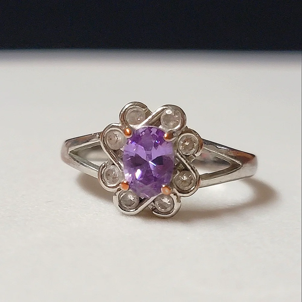 Split Shank Amethyst Purple Gem Ring